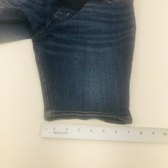 Isabel Maternity Women's Size 4 Crossover Panel Bermuda Blue Denim Short New - Picture 9 of 16